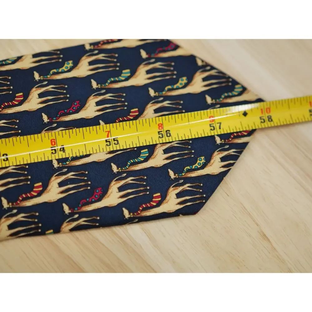 Brooks Brothes Makers Tie 58 in Silk Multicolor Giraffes in Polka Dot Neckties
